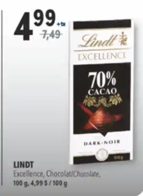 Familiprix LINDT, Excellence, Chocolate, 100 g offer