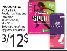 Brunet INCOGNITO, PLAYTEX Produits d'hygiène féminine sélectionnés offer