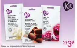 Uniprix KIT Masques pour le visage sélectionnés/Selected facial masks offer