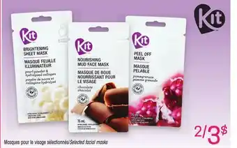Uniprix KIT Masques pour le visage sélectionnés/Selected facial masks offer