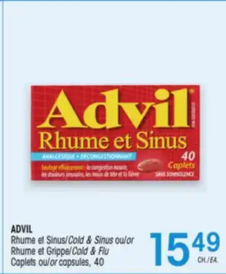 Uniprix ADVIL Rhume et Sinus/Cold & Sinus ou/or Rhume et Grippe/Cold & Flu Caplets ou/or capsules offer