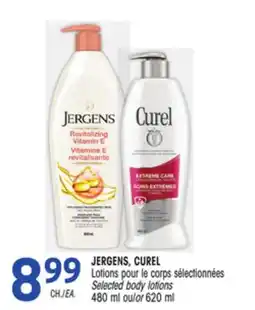 Uniprix JERGENS, CUREL Lotions pour le corps sélectionnées/Selected body lotions offer