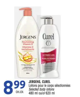Uniprix JERGENS, CUREL Lotions pour le corps sélectionnées/Selected body lotions offer