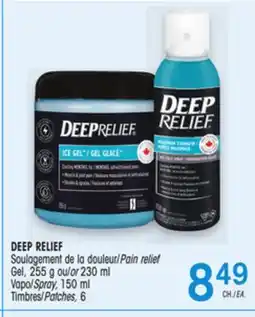 Uniprix DEEP RELIEF Soulagement de la douleur/Pain relief, Gel ou/or Vapo/Spray/Timbres/Patches offer