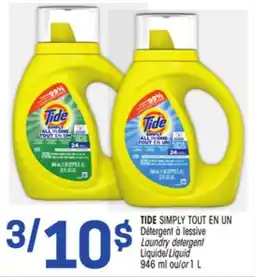 Uniprix TIDE SIMPLY TOUT EN UN Détergent à lessive/ Laundry detergent, Liquide/Liquid offer