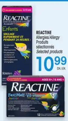Uniprix REACTINE Allergies/Allergy Produits sélectionnés/Selected products offer