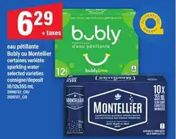 Maxi EAU PÉTILLANTE BUBLY OU MONTELLIER | SPARKLING WATER, 10/12X355 ML offer