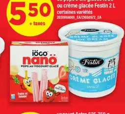 Maxi YOGOURT, 946 ML, BARRES, 4 UN. OU POPS 8 UN., GLACÉS IÖGO 2 L OU CRÈME GLACÉE FESTIN 2 L offer