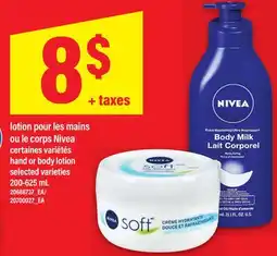 Maxi LOTION POUR LES MAINS OU LE CORPS NIVEA | HAND OR BODY LOTION, 200-625 mL offer