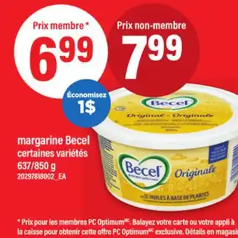 Maxi MARGARINE BECEL, 637/850 g offer