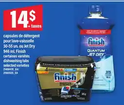 Maxi CAPSULES DE DÉTERGENT POUR LAVE-VAISSELLE, 30-55 UN. OU JET DRY, 946 ML FINISH offer