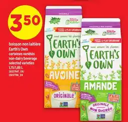 Maxi BOISSON NON LAITIÈRE EARTH'S OWN | NON-DAIRY BEVERAGE, 1,75/1,89 L offer
