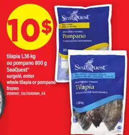 Maxi TILAPIA 1,36 KG OU POMPANO 800 G SEAQUEST | WHOLE TILAPIA OR POMPANO offer