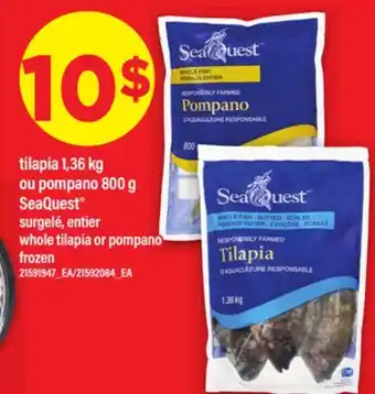 Maxi TILAPIA 1,36 KG OU POMPANO 800 G SEAQUEST | WHOLE TILAPIA OR POMPANO offer