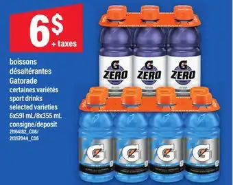 Maxi BOISSONS DÉSALTÉRANTES GATORADE | SPORT DRINKS, 6X591 ML/8X355 ML offer