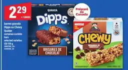 Maxi BARRES GRANOLA DIPPS OU CHEWY QUAKER | BARS, 120-156 G offer