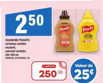 Maxi MOUTARDE FRENCH'S | MUSTARD, 325-400 mL offer
