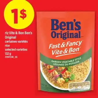 Maxi RIZ VITE & BON BEN'S ORIGINAL | RICE, 132 G offer