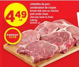 Maxi CÔTELETTES DE PORC, COMBINAISON DE COUPES | PORK COMBO CHOPS offer