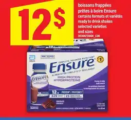 Maxi BOISSONS FRAPPÉES PRÊTES À BOIRE ENSURE | READY TO DRINK SHAKES offer
