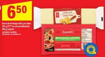 Maxi BARRE DE FROMAGE 400 G OU RÂPÉ, 320 G PC OU MOZZARELLISSIMA, 500 G SAPUTO offer