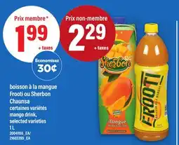Maxi BOISSON À LA MANGUE FROOTI OU SHERBON CHAUNSA, 1 L offer