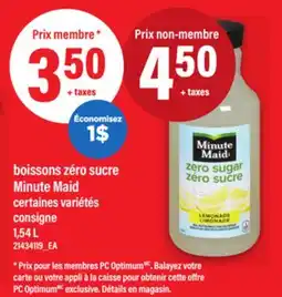 Maxi BOISSONS ZÉRO SUCRE MINUTE MAID, 1,54 L offer