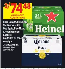 Maxi BIERE CORONA, HEINEKEN, STELLA ARTOIS, SOL, DOS EQUIS, BLUE MOON, KRONENBOURG SAPPORO, 24X330/355 ML offer