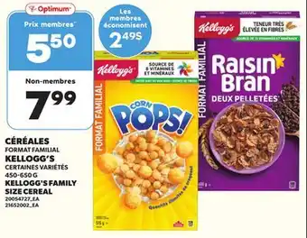 Provigo CÉRÉALES FORMAT FAMILIAL KELLOGG'S, 450-650 G offer