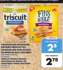 Provigo CRAQUELINS DE GRAINS ENTIERS TRISCUIT OU CRAQUELINS FINS AU BLÉ OU MINCES AUX LÉGUMES, 175-200 G offer