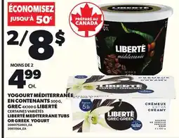 Provigo YOGOURT MÉDITERRANÉE EN CONTENANTS, 500 G, GREC 4X100 G LIBERTÉ offer