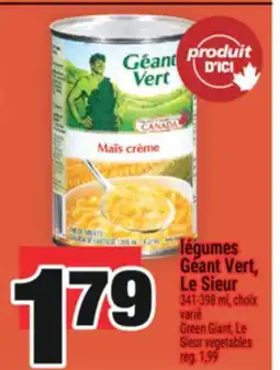 Super C Green Giant, Le Sieur vegetables offer
