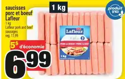 Super C SAUCISSES PORC ET BOEUF LAFLEUR | LAFLEUR PORK AND BEEF SAUSAGES offer