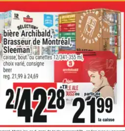 Super C BIÈRE ARCHIBALD, BRASSEUR DE MONTRÉAL, SLEEMAN | BEER offer
