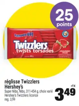 Super C RÉGLISSE TWIZZLERS HERSHEY'S | HERSHEY'S TWIZZLERS LICORICE offer