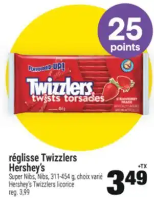 Super C RÉGLISSE TWIZZLERS HERSHEY'S | HERSHEY'S TWIZZLERS LICORICE offer