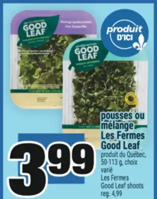 Super C pousses ou mélange Les Fermes Good Leaf | Les Fermes Leaf Good Leaf shoots offer