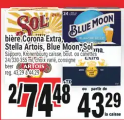 Super C BIÈRE CORONA EXTRA, STELLA ARTOIS, BLUE MOON, SOL | BEER offer