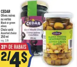 Marché Adonis CEDAR OLIVES NOIRES OU VERTES | BLACK OR GREEN OLIVES offer