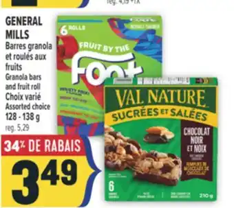 Marché Adonis GENERAL MILLS BARRES GRANOLA ET ROULÉS AUX FRUITS | GRANOLA BARS AND FRUIT ROLL offer