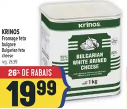 Marché Adonis KRINOS FROMAGE FETA BULGARE | BULGARIAN FETA CHEESE offer