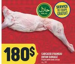 Marché Adonis CARCASSE D'AGNEAU ENTIER SURGELÉ | Frozen whole lamb carcass offer