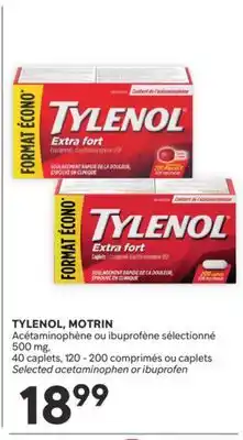 Brunet TYLENOL, MOTRIN Acétaminophène ou ibuprofène sélectionné 500 mg offer
