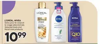 Brunet L'ORÉAL, NIVEA Soins pour le corps et le visage sélectionnés offer
