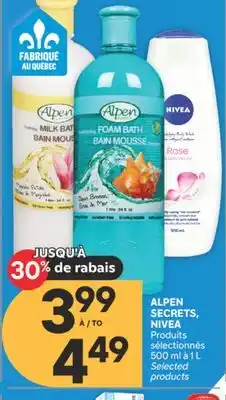 Brunet ALPEN SECRETS, NIVEA Produits sélectionnés offer