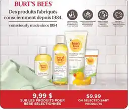 Jean Coutu BURT'S BEES SELECTED BABY PRODUCTS offer