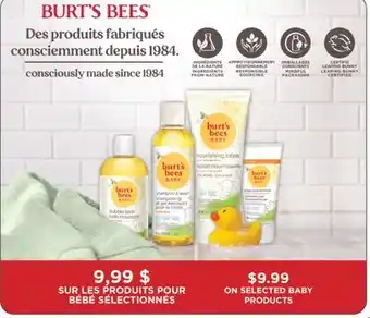 Jean Coutu BURT'S BEES SELECTED BABY PRODUCTS offer