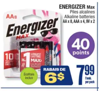 Jean Coutu ENERGIZER Max Alkaline batteries offer