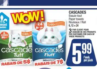Jean Coutu CASCADES Paper towels Roll offer