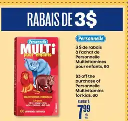 Jean Coutu Personnelle Multivitamins for kids offer